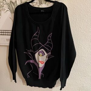 Disney Black and Purple Maleficent pullover sweater in fair condition DISNEY